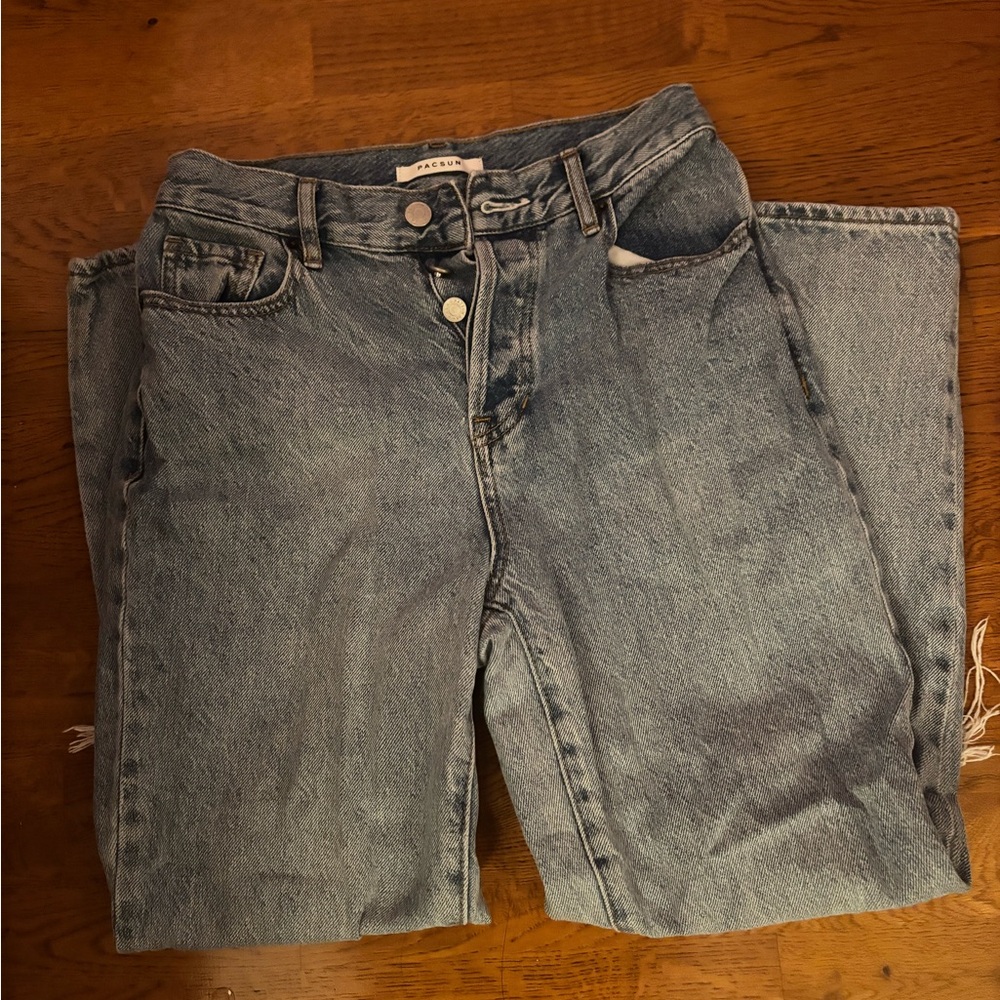 Pacsun straight black jeans, light blue size 25
